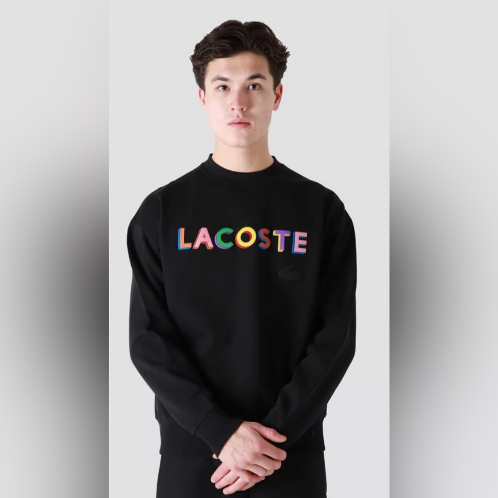 Lacoste Men's LIVE Loose Fit Embroidered Fleece Sweatshirt - Picture 3 of 5